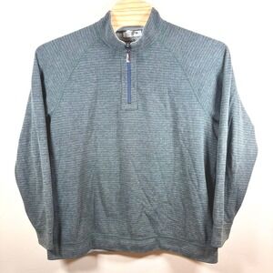 Tommy Bahama Reversible Quarter Zip Pullover Men's XL Green Gray Cotton Coastal‎
